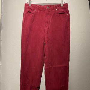 Urban Outfitters BDG Red High Rise Mom Corduroy Pants